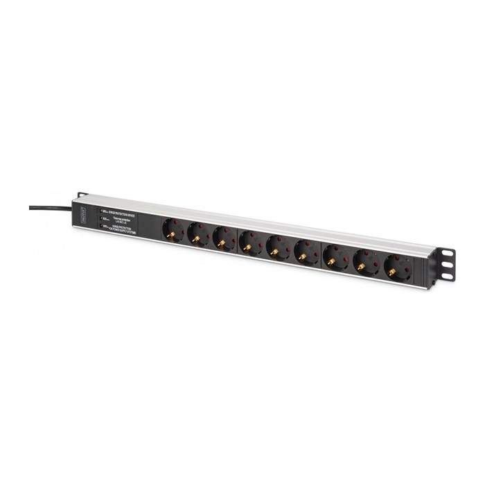 DIGITUS PDU 9-fach 19" Alu. 1HE 2m schwarz