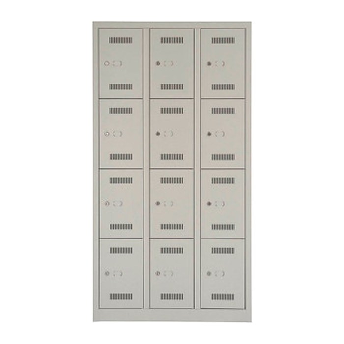 BISLEY Schließfachschrank MonoBloc ML09T4 lichtgrau ML09T4645, 12 Schließfächer 90,0 x 50,0 x 170,0 cm