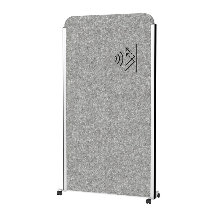 MAUL Akustik-Trennwand MAULcocoon 9701195, dunkelgrau 100,0 x 182,0 cm mit Rollen, 1 St.