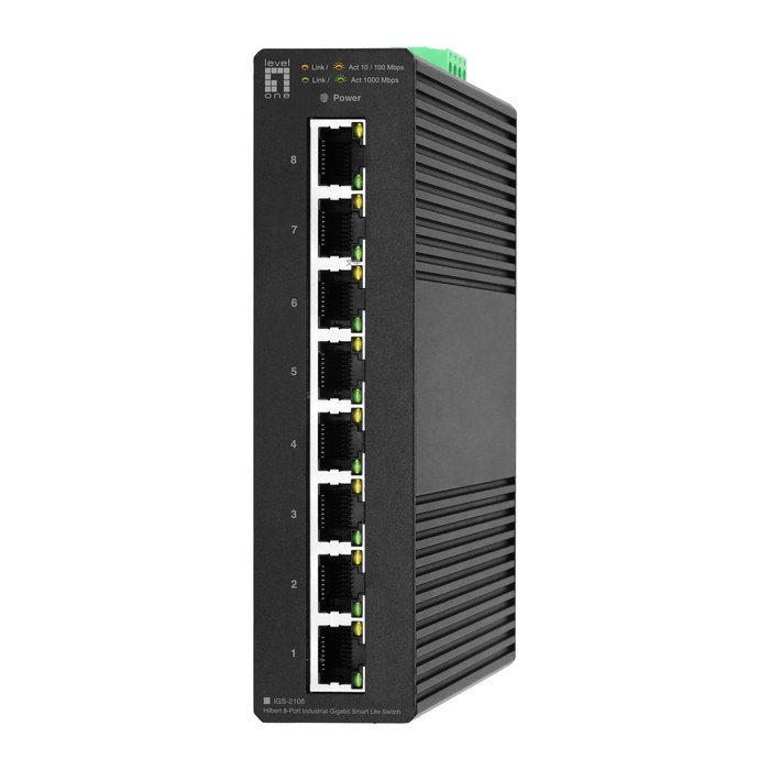 LevelOne Industr.Switch 8xGE/IP30+DIN Hilbert SL managed