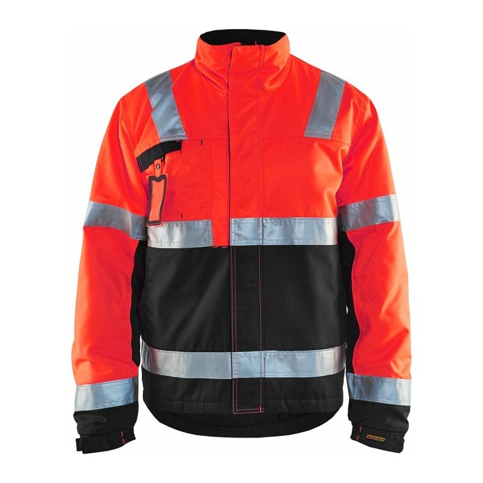BLAKLÄDER® Herren Warnjacke Winter 4862 rot, schwarz Größe L