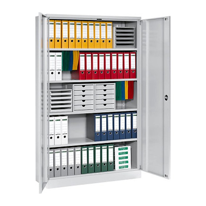 Gürkan Stahlschrank 100157 lichtgrau 4 Fachböden 120,0 x 42,0 x 195,0 cm, aufgebaut, 1 St.