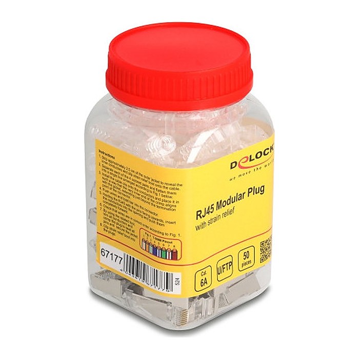 DELOCK RJ45 Modularer Stecker Cat.6A mit Knickschutztülle