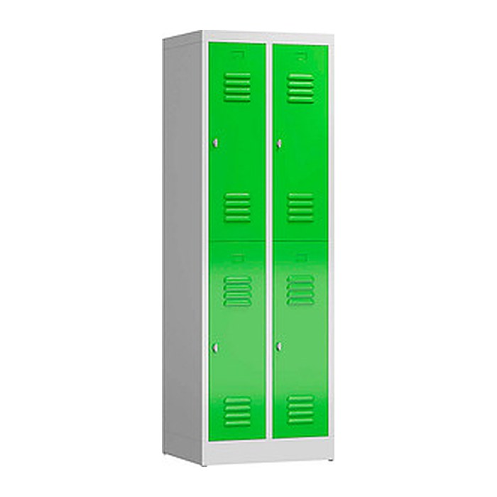 ClassiX Spind gelbgrün, lichtgrau X-520225, 4 Schließfächer 59,0 x 50,0 x 180,0 cm