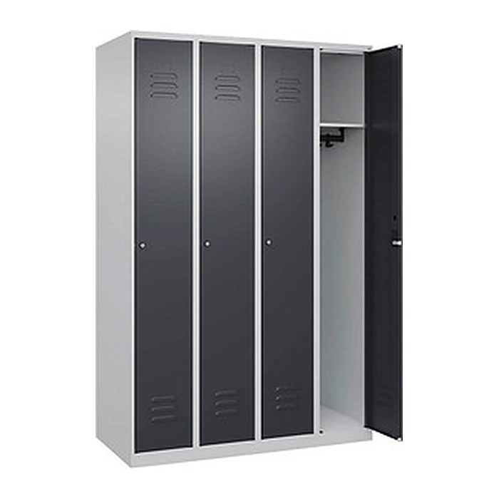 CP Spind Classic Plus anthrazitgrau, lichtgrau 080000-40 S10014, 4 Schließfächer 120,0 x 50,0 x 185,0 cm
