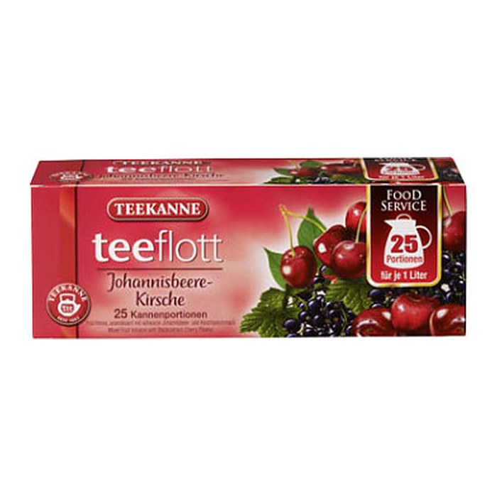 TEEKANNE teeflott Johannisbeere-Kirsche Tee 25 Portionen