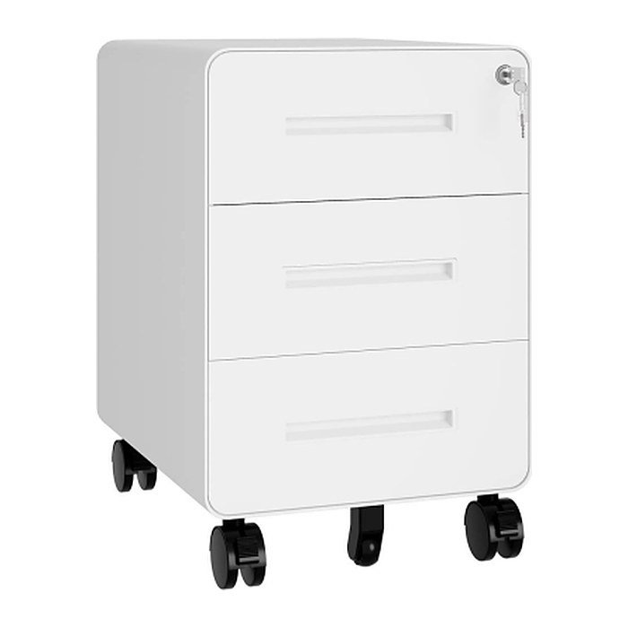 BISLEY EasyRoll Rollcontainer verkehrsweiß 3 Auszüge 40,0 x 50,0 x 50,0 cm
