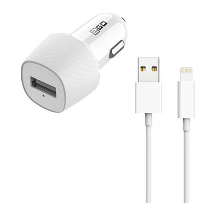 2GO KFZ-Ladegerät Set 10W USB-A / Lightning inkl. Kabel weiß