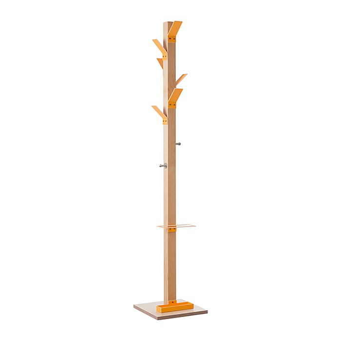 PAPERFLOW Kleiderständer easyCloth Wood Range Modell A PECPP.05 orange Holz 8 Haken 32,0 x 178,0 cm, 1 St.