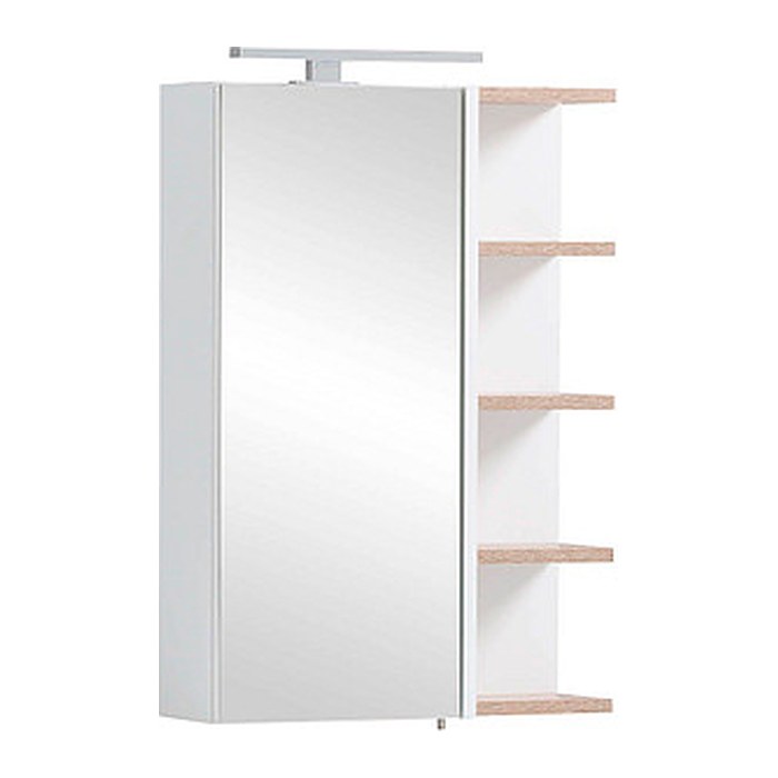 MÖBELPARTNER Spiegelschrank Lugo 157385 weiß, wildeiche 49,7 x 16,0 x 74,4 cm