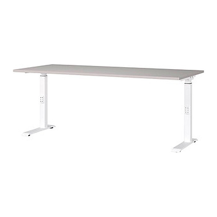 GERMANIA DOWNEY höhenverstellbarer Schreibtisch kaschmir rechteckig, C-Fuß-Gestell weiß 180,0 x 80,0 cm