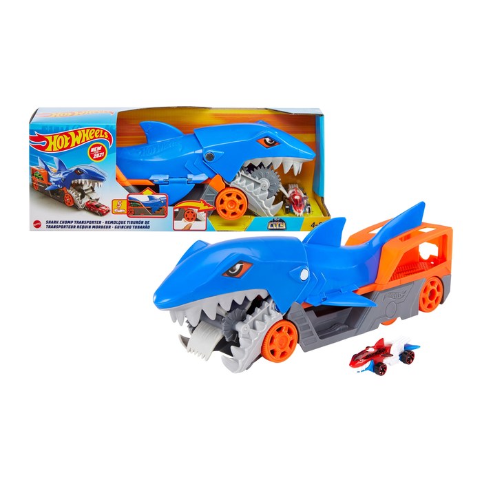 Mattel GAMES Hot Wheels Hungriger Hai-Transporter GVG36 Spielzeugauto