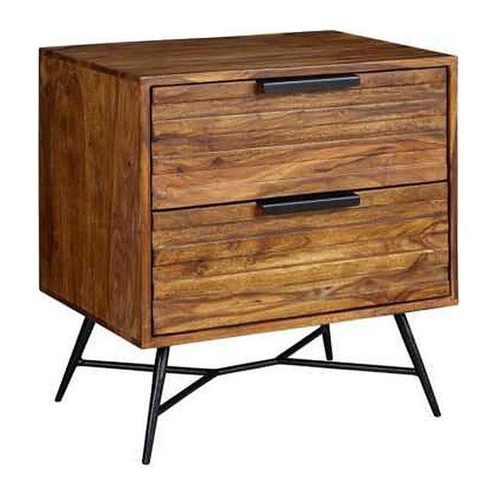 WOHNLING Nachttisch rechteckig Massivholz sheesham 40,0 x 60,0 x 60,0 cm, 1 St.