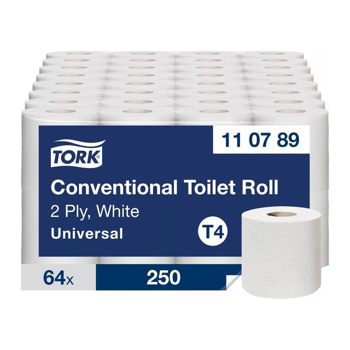 TORK Toilettenpapier T4 Universal 2-lagig Recyclingpapier, 64 Rollen