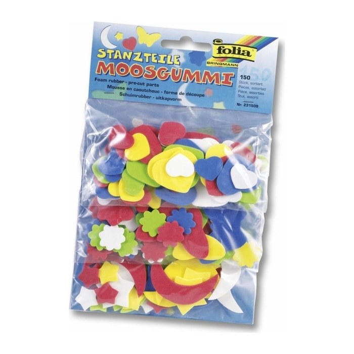 folia Moosgummi Stanzteile sortiert mehrfarbig