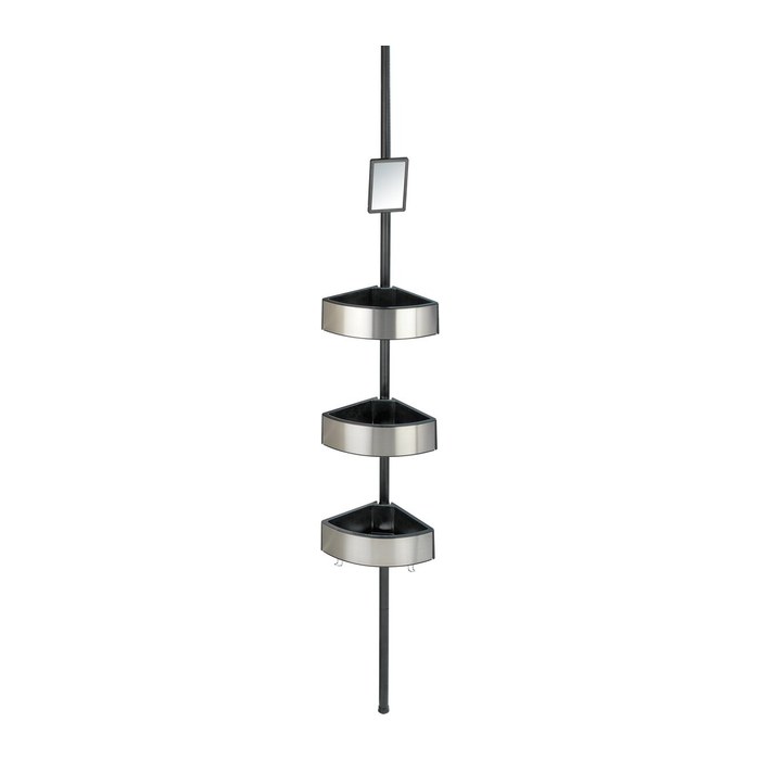 WENKO Teleskop-Duschregal Premium Big Black schwarz 27,5 x 20,0 x 70,0-260,0 cm