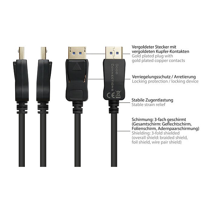 Good Connections Kabel DP2.0 4K @240Hz/8K @60Hz schwarz 3m