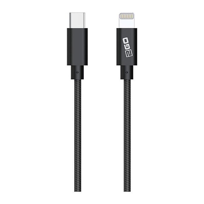 2GO Datenkabel lightning-USB Type-C anthrazit-1m MFI zert
