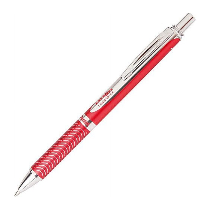 Pentel EnerGel BL407 Gelschreiber rot/silber 0,35 mm, Schreibfarbe: schwarz, 1 St.