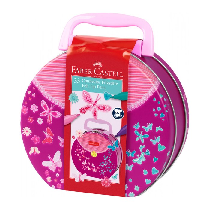 FABER-CASTELL Connector Handtasche Filzstifte farbsortiert, 33 St.