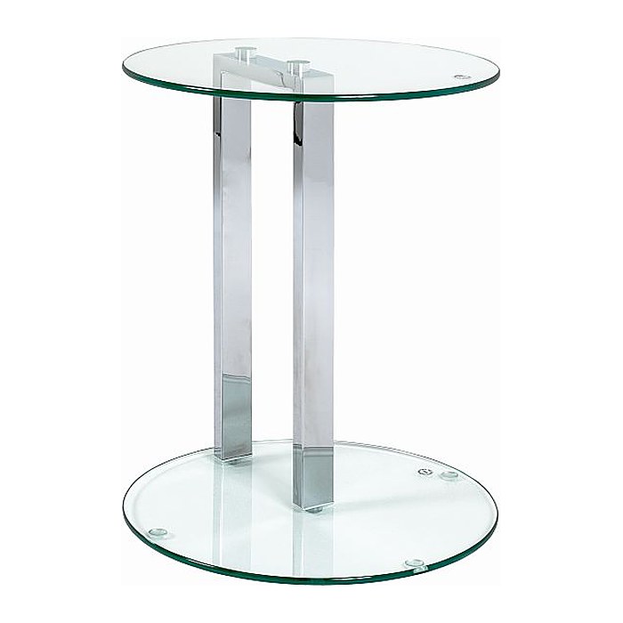 HAKU Möbel Beistelltisch rund Glas transparent 40,0 x 40,0 x 50,0 cm, 1 St.