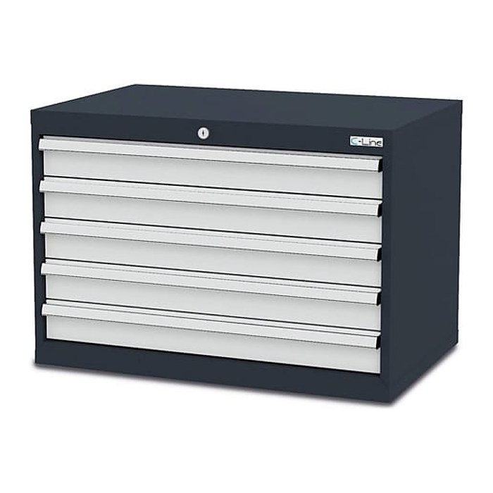 Simplaflex® Systemeinrichter C-Line Schubladenschrank anthrazit 5 Schubladen 90,0 x 57,5 x 62,0 cm, 1 St.