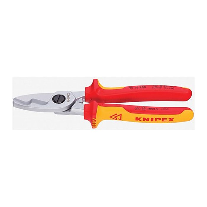KNIPEX Kabelschere VDE mit Doppelschneide 95 16 200, Länge: 20,0 cm, 1 St.