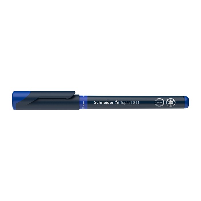 Schneider Topball 811 Tintenroller blau/silber 0,5 mm, Schreibfarbe: blau, 1 St.