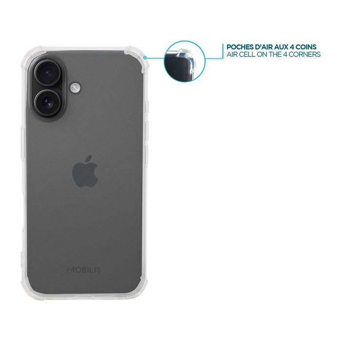 Mobilis R Series for iPhone 16 - Transparent - Soft bag