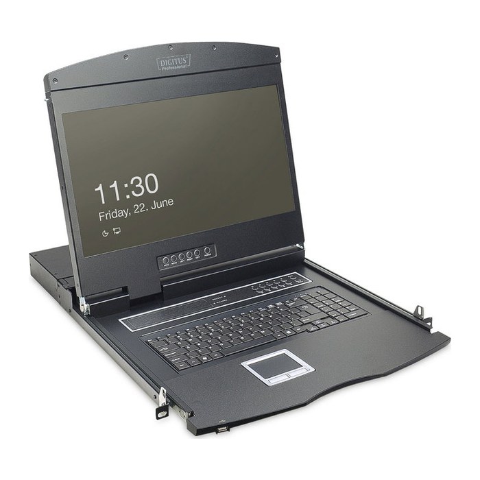 DIGITUS Konsole 19" TFT 16-Port CAT 5 KVM & Touchpad, DE