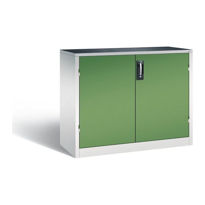 CP Stahlschrank 8831-5035 S10150 lichtgrau, rededagrün 2 Fachböden 120,0 x 50,0 x 100,0 cm, aufgebaut, 1 St.