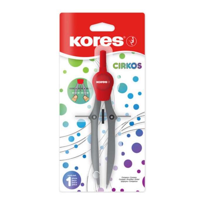 Kores® Zirkel Cirkos grau-rot, 1 St.