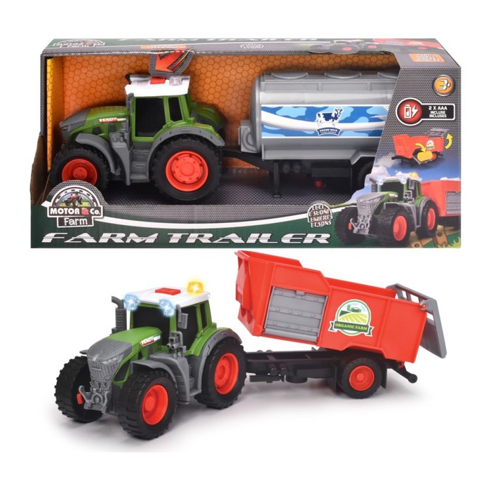 DICKIE Fendt Traktor mit Anhänger 203734001 Spielzeugauto