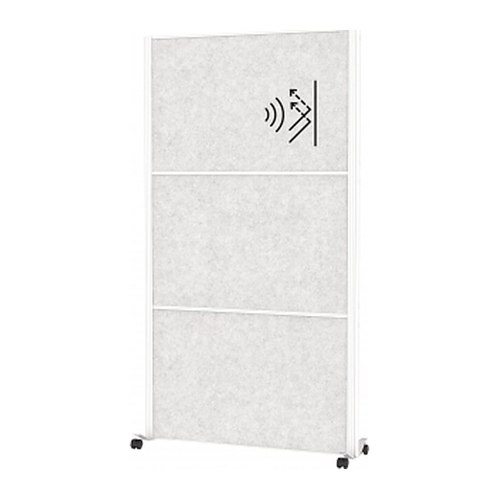 MAUL Akustik-Trennwand MAULconnecto 9611102, hellgrau 100,0 x 182,0 cm mit Rollen, 1 St.