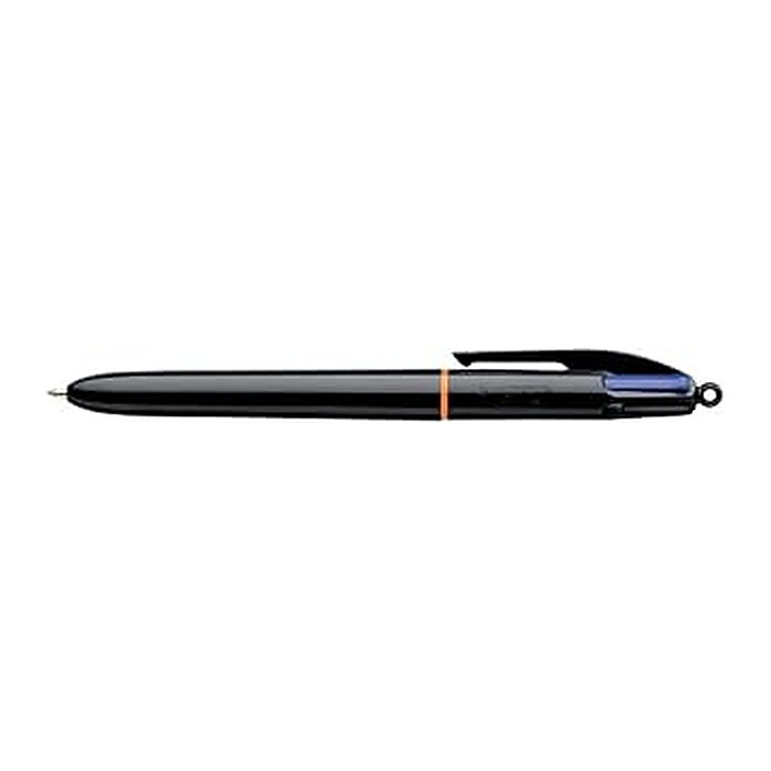 BIC 4-Farben-Kugelschreiber 4 Colours PRO schwarz/orange, Schreibfarbe: blau, rot, schwarz, grün, 1 St.