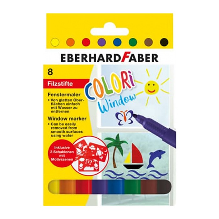 EBERHARD FABER COLORi Fenstermalfarben farbsortiert 8 St.