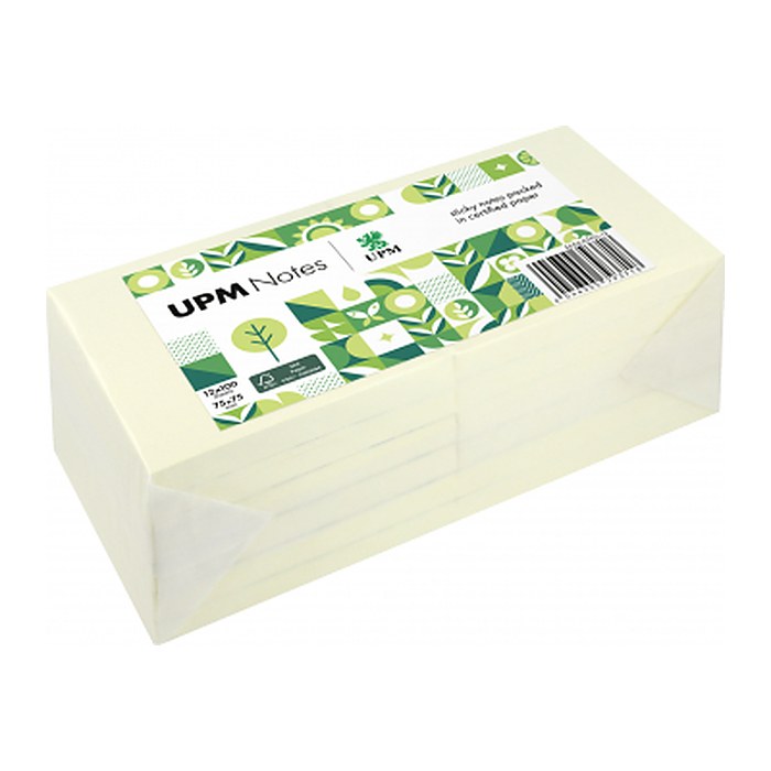 UPM Notes Haftnotizen doppelte Haftung gelb, 12 Blöcke