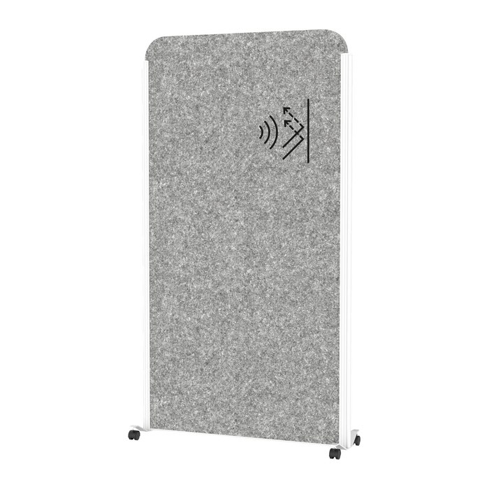 MAUL Akustik-Trennwand MAULcocoon 9701102, dunkelgrau 100,0 x 182,0 cm mit Rollen, 1 St.