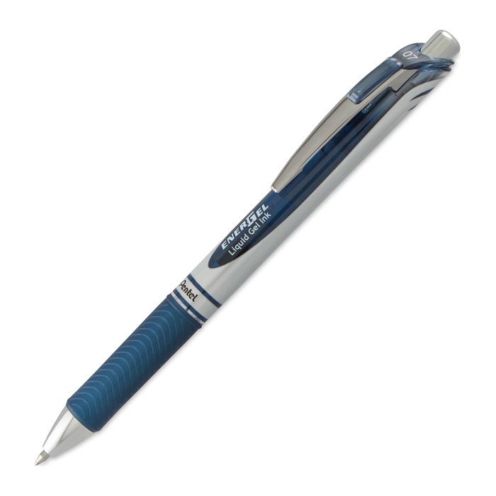 Pentel EnerGel BL77 Gelschreiber schwarz-blau/silber 0,35 mm, Schreibfarbe: blau, 1 St.