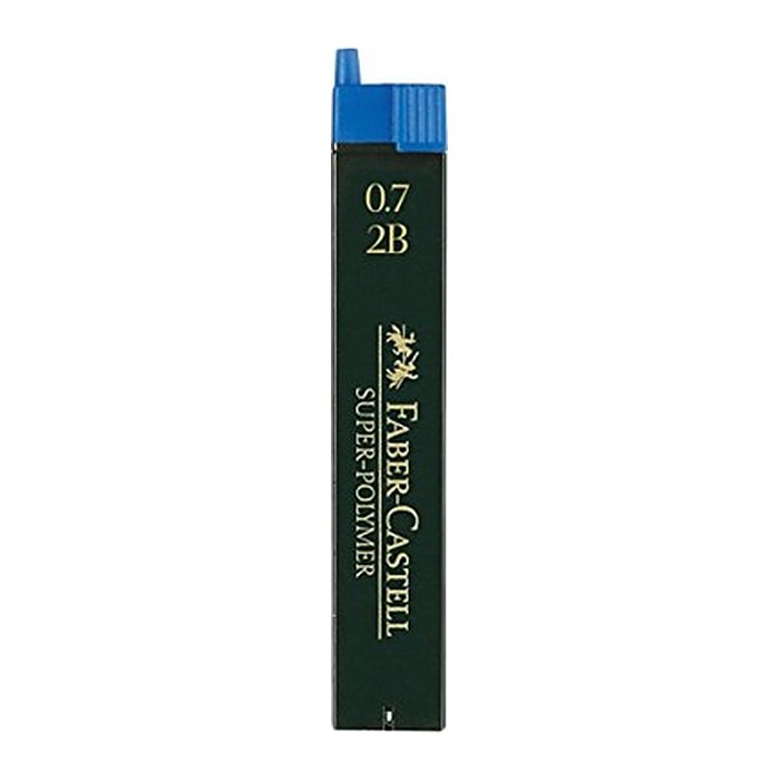 FABER-CASTELL SUPER-POLYMER Feinminen-Bleistiftminen schwarz 2B 0,7 mm, 12 St.