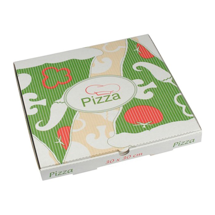 PAPSTAR Pizzakartons pure weiß, rot, grün, creme 30,0 x 3,0 cm, 100 St.