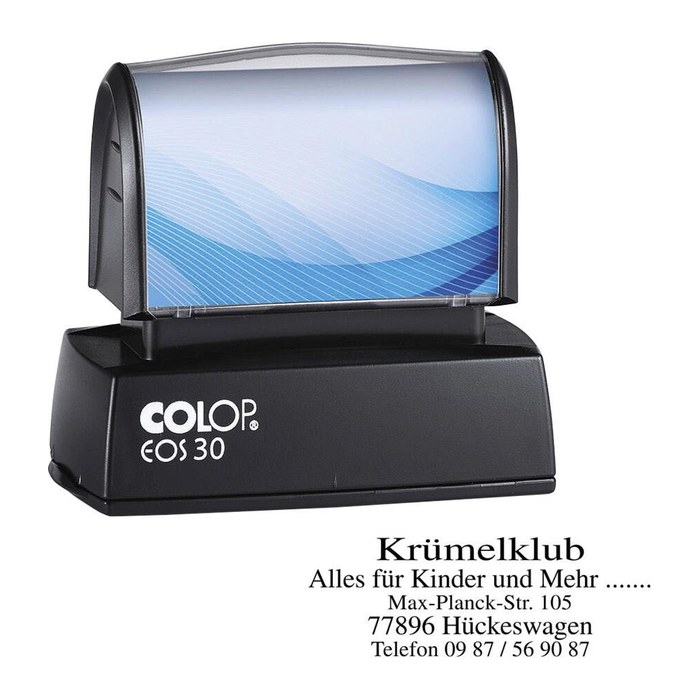 COLOP Textstempel, individualisierbar EOS 30 selbstfärbend blau, schwarz, rot ohne Logo, 1 St.