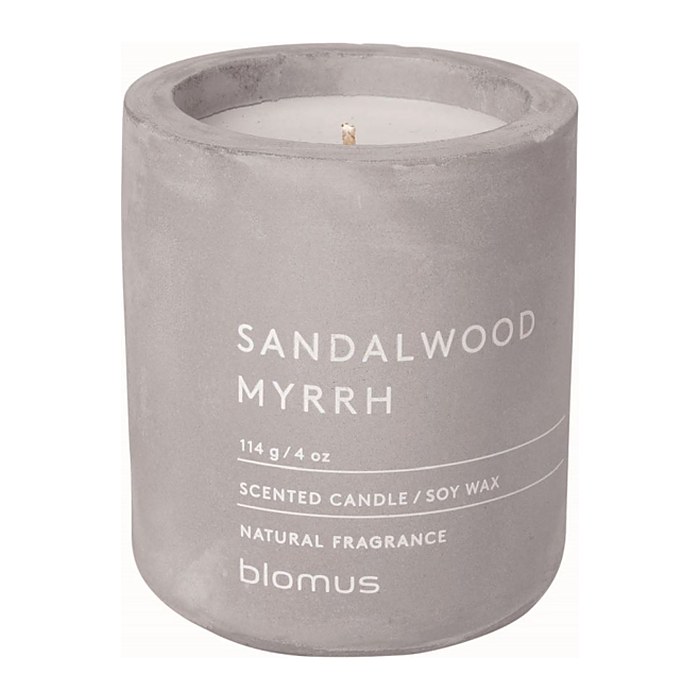 blomus Duftkerze SANDALWOOD MYRRH grau Sandelholz, Myrrhe, 1 St.