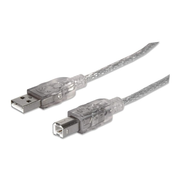 MANHATTAN USB Kabel A -> B St/St 5.00m silber