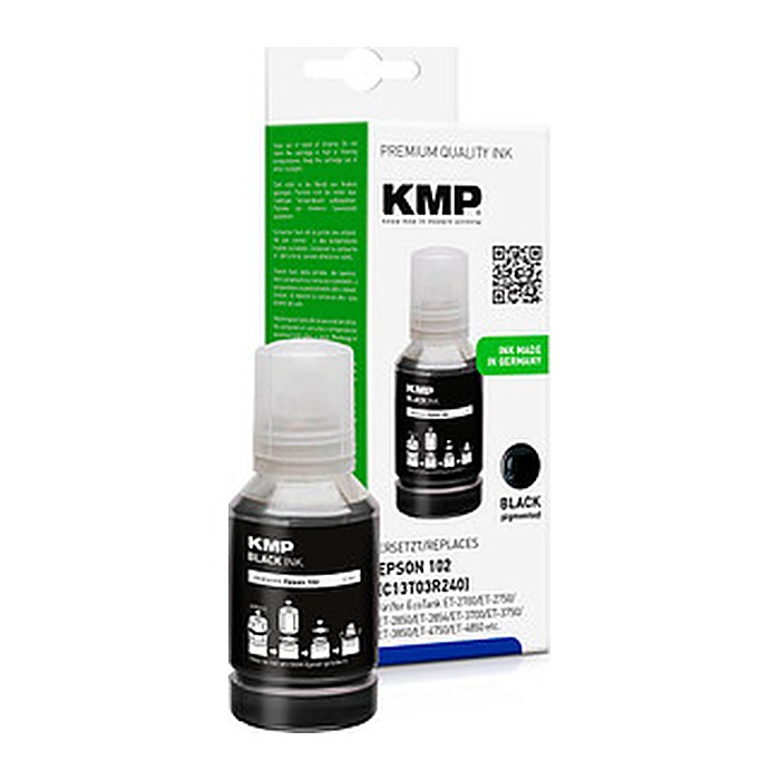 KMP schwarz Tintenflasche kompatibel zu EPSON 102/T03R14