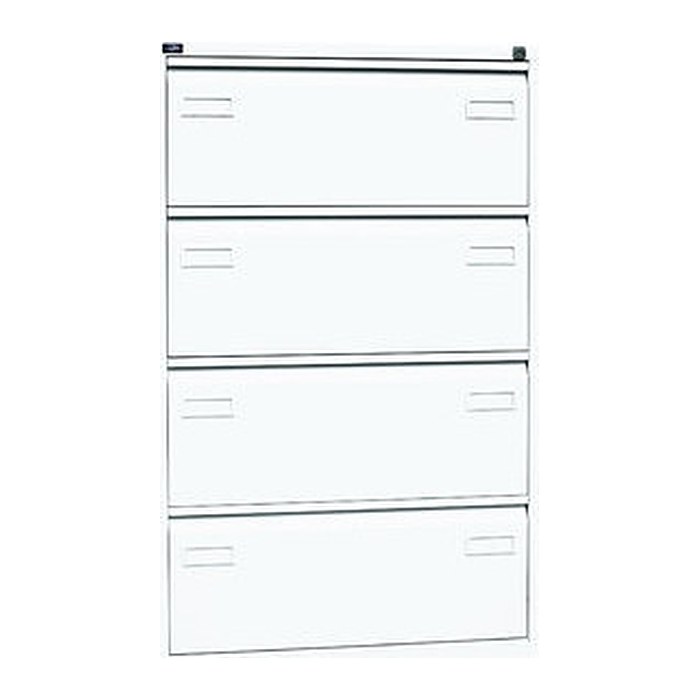 BISLEY LIGHT Hängeregistraturschrank verkehrsweiß 4 Schubladen 80,0 x 62,2 x 132,1 cm, 1 St.