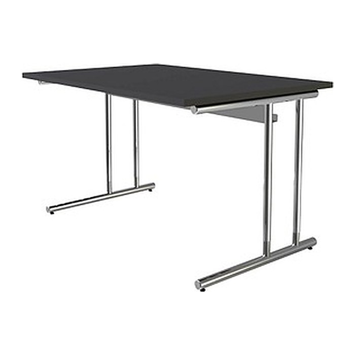 Kerkmann Schreibtisch anthrazit rechteckig, C-Fuß-Gestell chrom 120,0 x 80,0 cm
