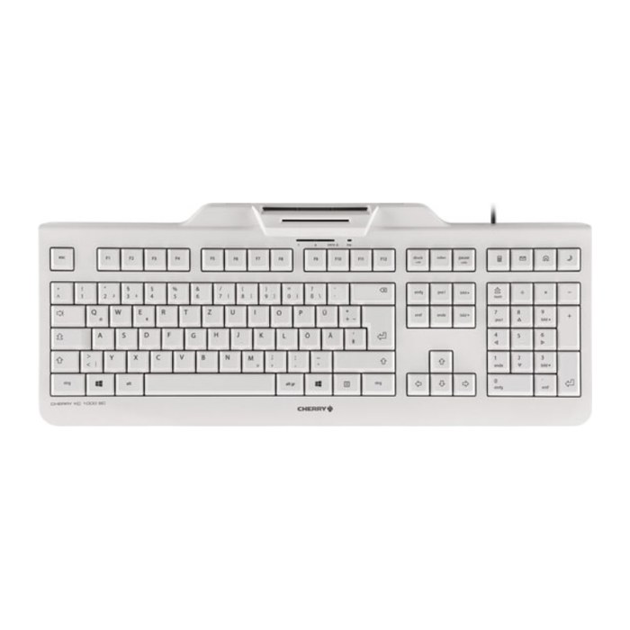 CHERRY KC1000SC Tastatur Wired CH 1.80m +SmartCard weiß/grau