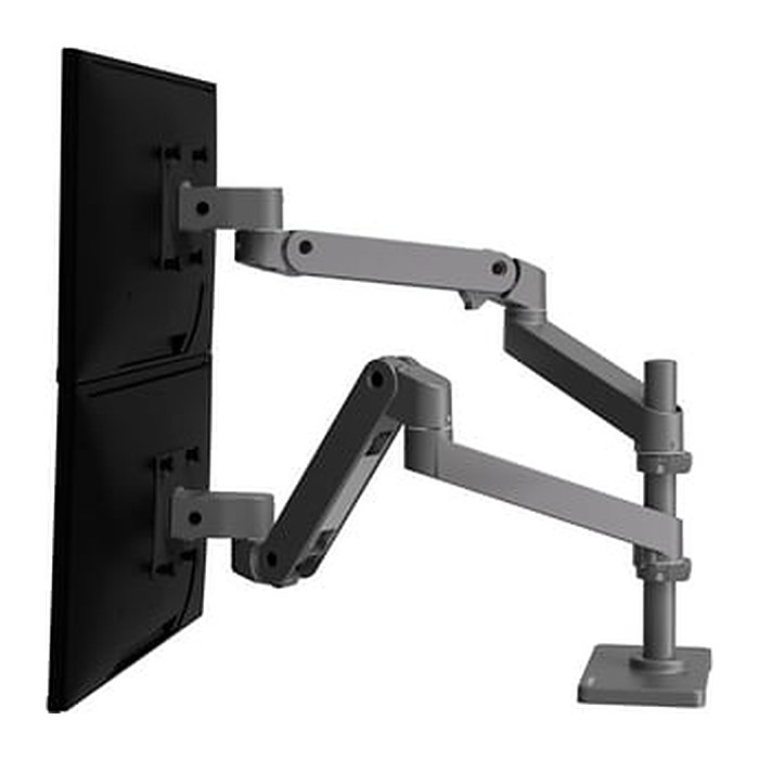 ergotron Monitor-Halterung LX Pro Dual Stacking 45-690-293 dunkelgrau für 2 Monitore, Tischbohrung, Tischklemme