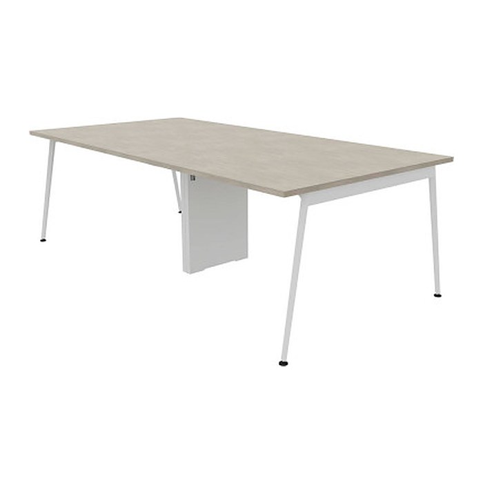 Quadrifoglio Konferenztisch X3 beton rechteckig, 4-Fuß-Gestell weiß, 240,0 x 120,0 x 75,0 cm